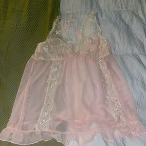 Pink babydoll night outfit